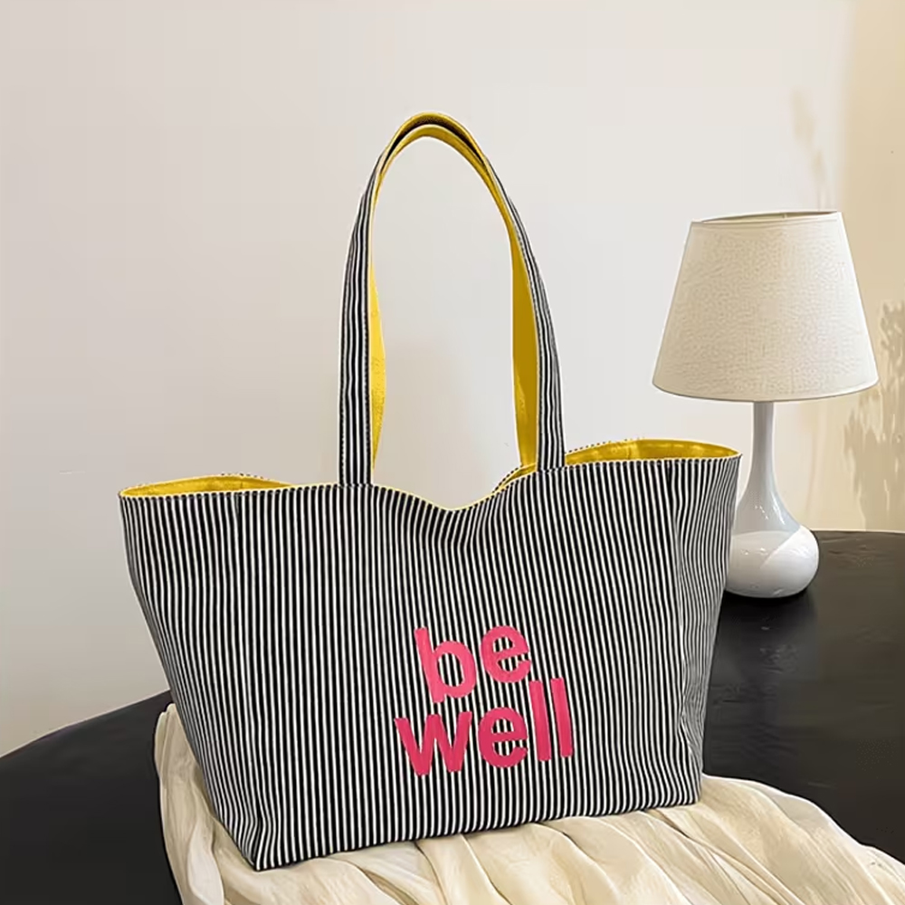 Fashionable Striped Printed Le - Anime Tote Bag recension och pris